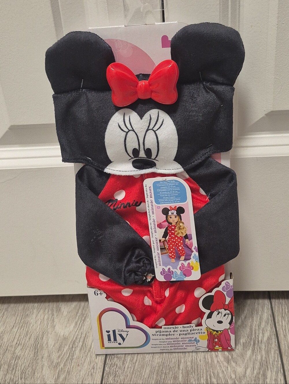 Disney Ily 4EVER Minnie Mouse 18in Doll Pajama One-piece Outfit Red New Carded
